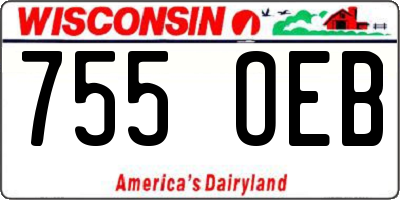 WI license plate 755OEB