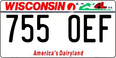 WI license plate 755OEF