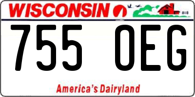 WI license plate 755OEG