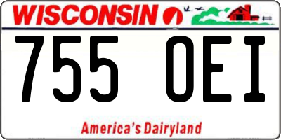 WI license plate 755OEI