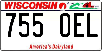 WI license plate 755OEL