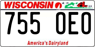 WI license plate 755OEO