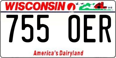 WI license plate 755OER