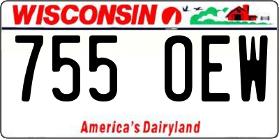 WI license plate 755OEW