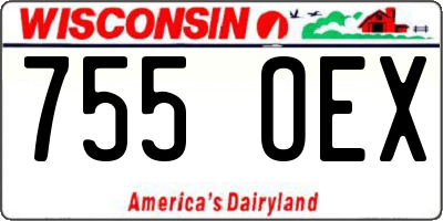 WI license plate 755OEX