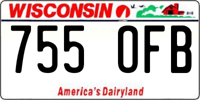 WI license plate 755OFB
