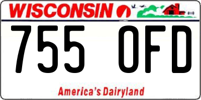 WI license plate 755OFD