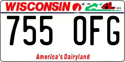 WI license plate 755OFG
