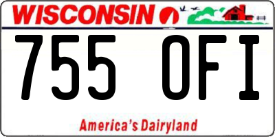 WI license plate 755OFI