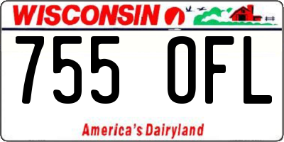 WI license plate 755OFL