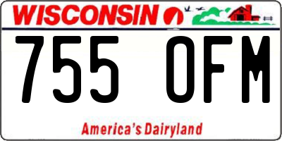 WI license plate 755OFM