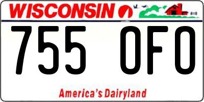 WI license plate 755OFO