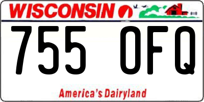 WI license plate 755OFQ