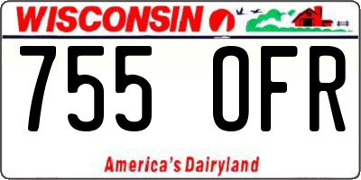 WI license plate 755OFR