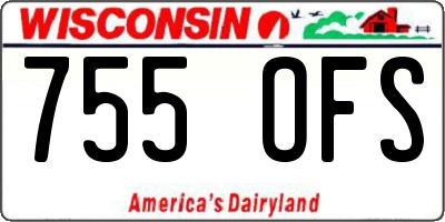 WI license plate 755OFS