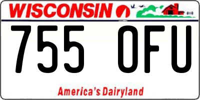 WI license plate 755OFU
