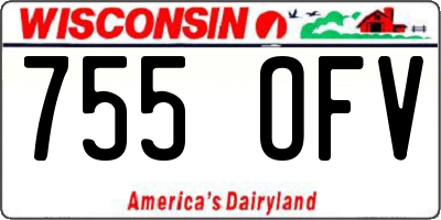 WI license plate 755OFV
