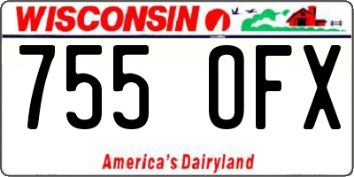 WI license plate 755OFX