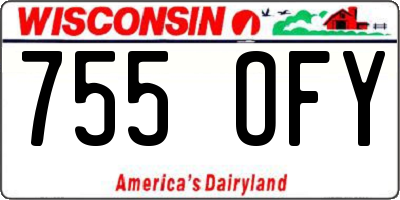 WI license plate 755OFY
