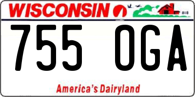 WI license plate 755OGA