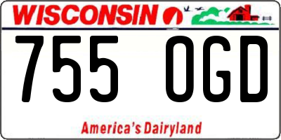 WI license plate 755OGD