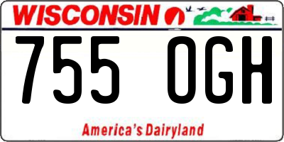 WI license plate 755OGH