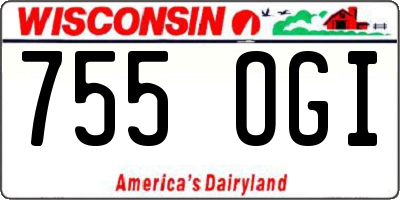 WI license plate 755OGI