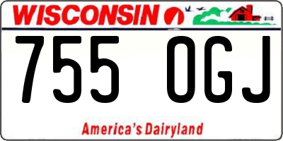 WI license plate 755OGJ