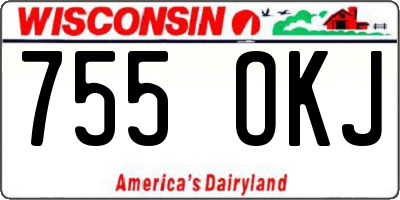 WI license plate 755OKJ