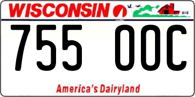 WI license plate 755OOC