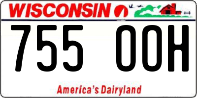 WI license plate 755OOH