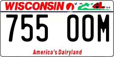 WI license plate 755OOM