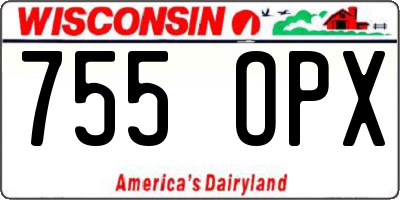 WI license plate 755OPX