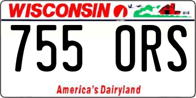 WI license plate 755ORS