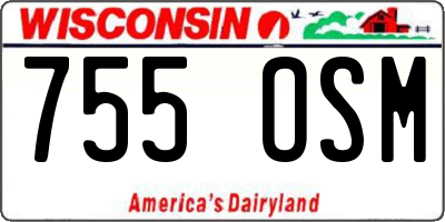 WI license plate 755OSM