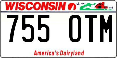 WI license plate 755OTM