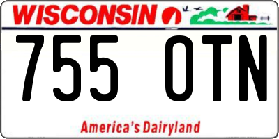 WI license plate 755OTN