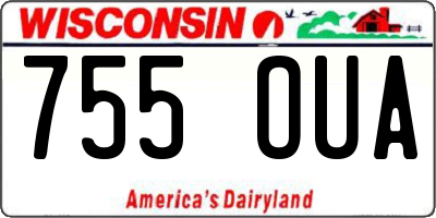 WI license plate 755OUA