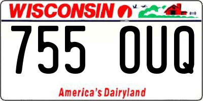 WI license plate 755OUQ