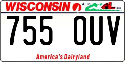 WI license plate 755OUV