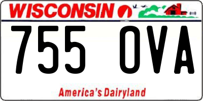 WI license plate 755OVA