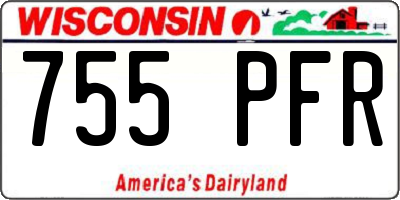 WI license plate 755PFR