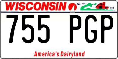 WI license plate 755PGP
