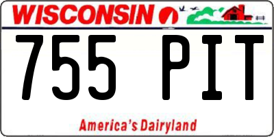 WI license plate 755PIT