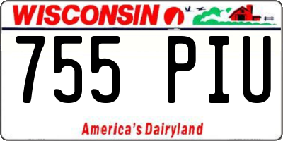 WI license plate 755PIU