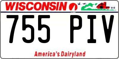 WI license plate 755PIV