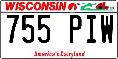 WI license plate 755PIW
