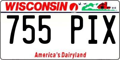 WI license plate 755PIX