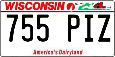 WI license plate 755PIZ