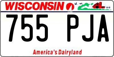WI license plate 755PJA